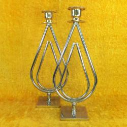 KOREM 24K GOLD & SILVER PLATED JERUSALEM , DAMLA FORMLU BİR ÇİFT ŞAMDAN