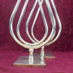 KOREM 24K GOLD & SILVER PLATED JERUSALEM , DAMLA FORMLU BİR ÇİFT ŞAMDAN