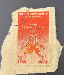 Türk Pulu - Turkish Stamp -Mektup Zarfından Kesilmiş / Postadan Geçmiş Pul Filateli - Damgalı -KARA HARB OKULUNUN 125. YILI TEMALI PUL, 30 KURUŞ - Türkiye Cumhuriyeti - NOSTALJİK DOĞUM GÜNÜ HEDİYESİ