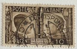 1941:MUSSOLİNİ.HİTLER İTTİFAK. .KLASİK.İTALYA TEK PUL.DAMGALI