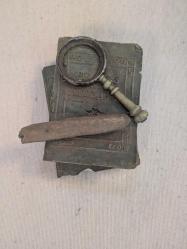 (No44) Laternalı Ahşap Müzik Kutusu ve Porselen Masaüstü Obje