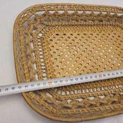 1950 LERDEN ÇOK TEMİZ NADİR ÖRME KAHVE TEPSİSİ. EŞSİZ EL YAPIMI ANTİKA.