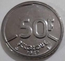 LOT.13 » Belçika 1987 50 Frank - Çil - Kral II. Baudouin Portreli