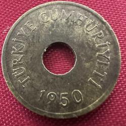 Türkiye Delikli 1 Kuruş 1950