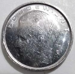 Belçika 1990 1 Frank - Çil - Kral II. Baudouin Modernist Portre