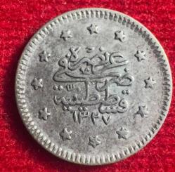 OSMANLI MEHMED REŞAD 1909-1918 ( AH 1327-1336)  1 KURUŞ GÜMÜŞ 1327/2