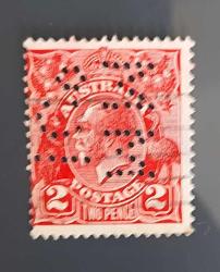 Avustralya 1931 Kral George V- perfore iptalli - damgalı pul