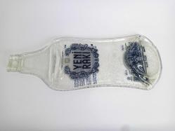 Yeni Rakı Şişesinden Dönüştürülmüş Dekoratif Yassı Sunum Tabağı