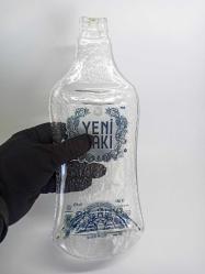 Yeni Rakı Şişesinden Dönüştürülmüş Dekoratif Yassı Sunum Tabağı