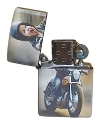 Motorcu Bebek Zippo Tarzı Benzinli Çakmak Siyah