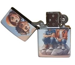 Çakır Gözler Zippo Tarzı Benzinli Çakmak Siyah