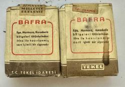 1960-1970 Dönemi TEKEL 2 Adet farklı versiyon Bafra sigara pakedi kapalı dolu açılmamış kolleksiyonluk iyi kondüsyon