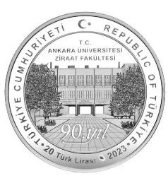 ANKARA ÜNİVERSİTESİ ZİRAAT FAKÜLTESİ 90.YIL GÜMÜŞ  0709  nolu SERTİFİKALI