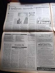 Büyük Kurultay Gazetesi - Turkish Newspaper - 1 Kasım 1999 - Hristiyanlık propagandası Çankaya'dan müttefik buldu - Aziz Pavlus yürüyüşüne katılması ile dikkat çeken Cumhurbaşkanlığı Devlet denetleme Kurulu üyesi Dr Mehmet İrfan Barlas - cuma akşamı Miraç kandili - MHP Genel Başkanı ve başbakan yardımcısı Devlet Bahçeli oyunu bozacağız - depremzedeler Devlet Bahçeli'ye güveniyoruz - Türk İstiklal ve Cumhuriyeti sahipsiz değil - kozyörük'ün MHP'li Belediye Başkanı Mehmet Dölkan alçakça vuruldu - Ahmet Taner Kışlalı'nın bombalı suikaste uğradığı evinin önü ziyaretçi akınına uğruyor Fotoğrafı - TRT Yücel Yener'in çiftliği mi - Ahmet Taner Kışlalı cinayetini MİT soruşturuyor - çeçenistan'daki mücahit direnişi ülke geneline yayıldı - Barzani ile Talabani anlaştı - kayıp 3 trilyon davası - Necmettin Erbakan'ın mallarına ihtiyati tedbir alındı - Osmanlı padişahları yazan Fahrettin Öztoprak Yazı Dizisi - Yakup Kadri Karaosmanoğlu'nun sandıktaki arşivi - dualar Ziya Gökalp için fotoğraf