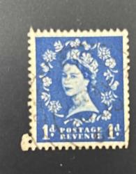 İngiltere Pulu - England Stamp - Postadan Geçmiş Pul Filateli - DAMGALI - KRALİÇE II. ELIZABETH TEMALI PUL,1 PARA - YABANCI PULLAR -NOSTALJİK DOĞUM GÜNÜ HEDİYESİ