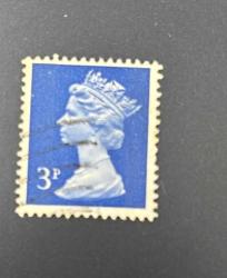 İngiltere Pulu - England Stamp - Postadan Geçmiş Pul Filateli - DAMGALI - KRALİÇE II. ELIZABETH TEMALI PUL, 3 PARA - YABANCI PULLAR -NOSTALJİK DOĞUM GÜNÜ HEDİYESİ