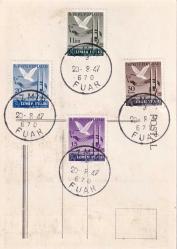 NADİR 1947 izmir fuar orijinal dönem kartopstal tam seri ilkgün damgalı