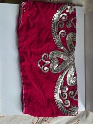 el işi  pulla işlenmiş yastık başı 1 adet 20x40 cm