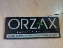 orzax ışıklı tabela . çalışır durumda. uzun kablosu var 55x21cm