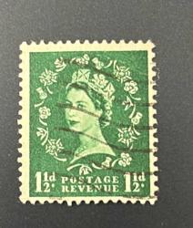 İngiltere Pulu - England Stamp - Postadan Geçmiş Pul Filateli - DAMGALI - KRALİÇE II. ELIZABETH TEMALI PUL, 1 1/2 PARA - YABANCI PULLAR -NOSTALJİK DOĞUM GÜNÜ HEDİYESİ