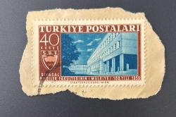 Türk Pulu - Turkish Stamp - Mektup Zarfından Kesilmiş / Postadan Geçmiş Pul Filateli - DAMGALI - SİYASAL BİLGİLER FAKÜLTESİNİN (MÜLKİYE) 100.YILI 1959 TEMALI PUL, 40 KURUŞ - Türkiye Cumhuriyeti - NOSTALJİK DOĞUM GÜNÜ HEDİYESİ