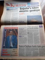 Büyük Kurultay Gazetesi - Turkish Newspaper - 12 Ocak 1998 - milletvekilleri halkı temsil etmekten uzaklar meclisin itibarını kalmadı - Süleyman Demirel ve Hikmet Çetin endişeli - Hayri Kozakçıoğlu Türkiye'de Türk yok dedi mi demedi mi - Tunca Toskay kürtler azınlık değildir - şehitler albümüne yoğun bilgi akıyor - başörtüsüne ceza üstüne ceza - Türkiye Tekel için ayağa kalktı - Büyük soygun Mustafa Kalemli'ye yüce divan yolu gözüktü - Ruslar Narmirza'nın başını kesip Kurban bayramında eve yolladılar - Suriye Kürtleri kendi çıkarları için kullanıyor - DHKPC'nin hedefi İncirlik üssü - yoksulluk sınırı 131,5 milyon lira - Talibanlar 11 bin Türkmen'i katlettiler - Mevlüt Uluğtekin Yılmaz'ın son kitabı Azerbaycan'da yayınlandı - Çözümün adı ülkücü hareket - büyük Türk milletine Noel mi Asimile mi - Onbir Ayın sultanı ramazan sayfası - boğazlara hakim olmamız gerekiyor - boğaz için Petrol en büyük tehlike - Bakü Ceyhan hattı tam gaz - Rusya ile Yunanistan limanda anlaştı