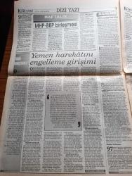 Büyük Kurultay Gazetesi - Turkish Newspaper - 19 Ocak 1998 - Ercan Karakaş Müjde Ar uğruna yuvasını yıktı fotoğraf - DYP'li eski bakanlardan Gökberk Ergenekon ses sanatçısı Nilüfer ile birlikte fotoğraf - Yıldırım Aktuna Ajda Pekkan ile beraber fotoğraf - hükümet hava gazı - Mustafa Kalemli meclisin itibarının korunması gerektiğini en çok dile getiren Başkan oydu - Refah Partisi kapatıldı - Abdullah Çatlı ve arkadaşları ASALA'yı etkisiz kıldı - öğretmenler yurt çapında fişleniyor - Samsun'da Yeni Harman sigaralarının isim hakkıyla Akhisar sigara fabrikasının %51'ini alan British American Tobacco şirketine satış işleminin altından Cem Duna çıktı - Bizde başörtü yasak İngiltere'de serbest - Bulgaristan'da hala  3 bölgede Türk şehitliği var - Kürt göçünde Talabani parmağı - Ahde Vefa ve ülkücüler - Rahmetli İlhan Darendelioğlu - Onbir Ayın Sultanı Ramazan sayfası - millet iftarını sokaklarda yapıyor - şehitler ölmez yazan Hasan Küçük - Tek Yol MHP yazan Hasan Basri Pehlivan
