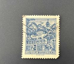 Avusturya Pulu - Austria Stamp - Postadan Geçmiş Pul Filateli - Damgalı - KLAGENFURT EJDERHA HEYKELLİ FISKİYE TEMALI PUL , 2 PARA - YABANCI PULLAR -NOSTALJİK DOĞUM GÜNÜ HEDİYESİ