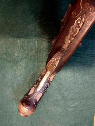 PİSTOV,  ESKİ ANTEP İŞİ SEDEF İŞLEMELİ DEKORLUK PİŞTOV..44 CM.