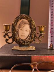 Antika Pirinç Çerçeveli Şamdan