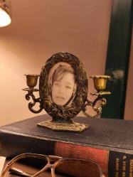 Antika Pirinç Çerçeveli Şamdan