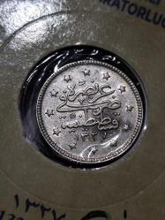 Sultan Reşat 1327/3 Gümüş 2 Kuruş Çil