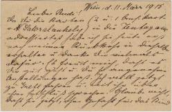 AVUSTURYA VİYANA'DAN NAGİMİHALY'E POSTADAN GEÇMİŞ KARTPOSTAL 11 MART 1914.