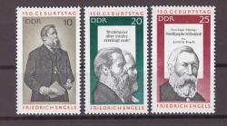 1970 Almanya DDR  Friedrich Engels'in Doğumunun 150. Yıldönümü Mnh Lüks Tam Seri Pul - D25
