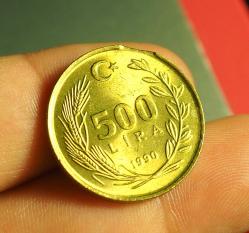 1990 TÜRKİYE 500 LİRA KESİM HATALI (ERÖR)
