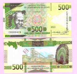 LOT.10 » Guinea 500 Francs 2022 P 52 UNC  (TK 19 639) ÇİL