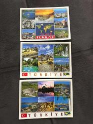 Türkiye 3 Adet 5 bölmeli eski kartpostallar