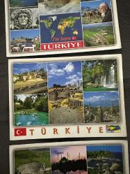 Türkiye 3 Adet 5 bölmeli eski kartpostallar