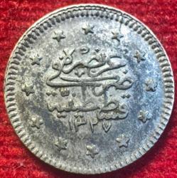 OSMANLI MEHMED REŞAD 1909-1918 ( AH 1327-1336)  1 KURUŞ GÜMÜŞ 1327/3