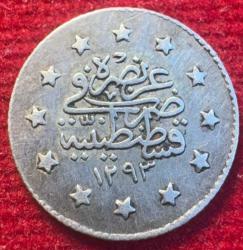 OSMANLI II.ABDÜLHAMİD 1876-1909( AH 1293-1327)  1 KURUŞ GÜMÜŞ 1293/27