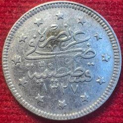 OSMANLI MEHMED REŞAD 1909-1918 ( AH 1327-1336)  2 KURUŞ GÜMÜŞ 1327/4