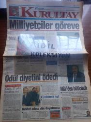 Büyük Kurultay Gazetesi - Turkish Newspaper - 27 Ekim 1997 - milliyetçiler göreve - Ozan Arif Avrupa'dan sesleniyor fotoğraf - Tuğrul Türkeş nereye - Ülkü ocaklarından Ramiz Ongun'a  önce 17 yılın hesabını ver - Yaşar Kemal Almanların elinden aldığı son ödülün diyetini de çabuk ödedi - Yaşar Kemal Türk yurdu Anadolu'da üniter devlet olamayacağını yumurtladı fotoğraf - devlet adına din dayatması - milli gençlik vakfında bölücülük - kendilerini İslamcı tanıtan çevreler yayınlarında hayali kürdistan'dan bahsetti - Amerika'nın öteki yüzü yazan Esra Demir yazı dizisi - akıllara fikirleri İstanbul'u işgal'de - 2. Abdülhamit'in şahane hoşgörüsü - Bulgaristan'dan zorunlu köşeden soydaşların geride kalan çocukları umut tacirlerin elinde oyuncak oldu - MHP'nin genel başkanlık meselesi yok - Ziya Gökalpsiz 73 yıl - tarihe not düşmek aydınlar konuşuyor röportaj Şafak Demirci - önde gider ön kuzu çizen Seyfi Karademir - ülkücü örnek insan ve vasıfları yazan Hasan Küçük - TÜSİAD emekliye öl dedi