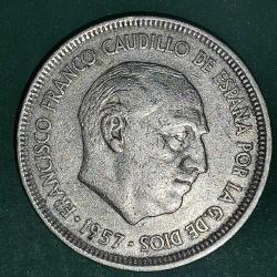 İSPANYA  1957   5  PESETA