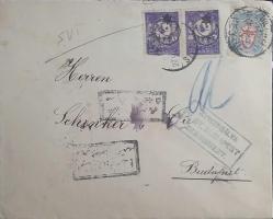 Osmanlı 1917 ZARF  İstanbul'dan Budapeşte'ye Macaristan'a yollanmış   iki lisanlı damgalı  ve kapama etiketli ,Sansürlü ,Çok Nadir.