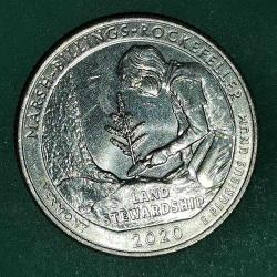 AMERİKA  2020 D   25 CENT  ÇEYREK DOLAR   HATIRA  Güzel Amerika Çeyrekleri - Marsh-Billings-Rockefeller