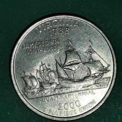 AMERİKA   2000 D   25 CENT  ÇEYREK DOLAR   HATIRA  50 Eyalet Çeyreklikleri - Virginia