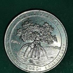 AMERİKA   2020 P   25 CENT  ÇEYREK DOLAR   HATIRA  Güzel Amerika Çeyrekleri - Tuz Nehri Körfezi