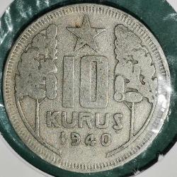 TÜRKİYE  1940   10  KURUŞ