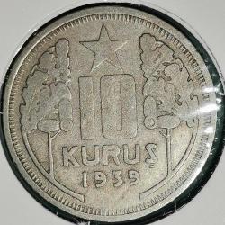 TÜRKİYE  1939  10  KURUŞ