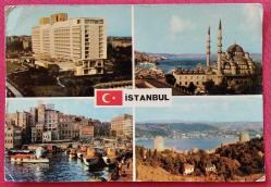 Kartpostal: İstanbul - Muhtelif Görünüşler (Postadan Geçmiş, 1968)